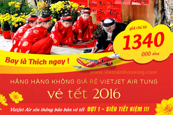 Mua v&eacute; m&aacute;y bay VietJet Air Tết 2016