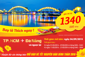 Vietjet Air: Vé máy bay chặng Đà Nẵng Tết từ 1.340.000 đồng