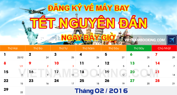 V&eacute; m&aacute;y bay VietJet Air tết 2016