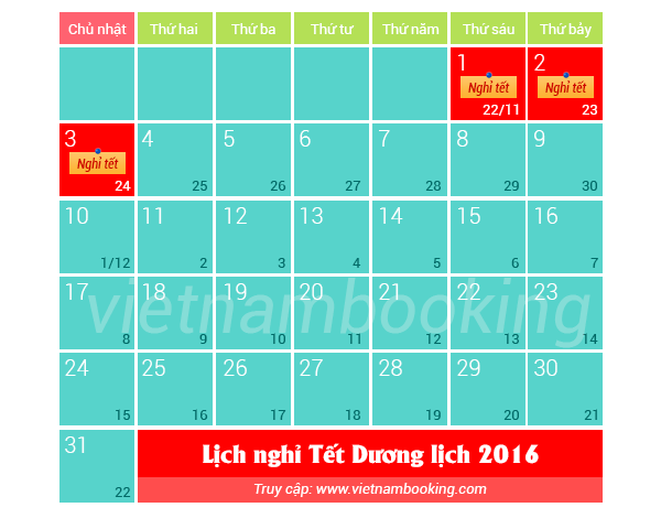 lich nghi tet duong lich 2016