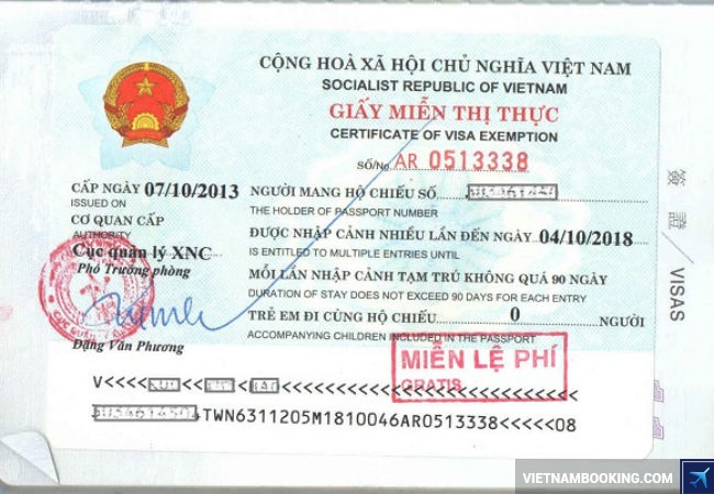 thông tin chung về miễn thị thực việt nam