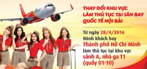 Vietjet Air: Thay đổi khu vực làm thủ tục cho hành khách bay chặng Hà Nội – TP.HCM