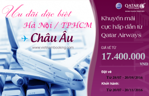 Qatar Airways khuyến mãi giá vé hấp dẫn đi châu Âu!