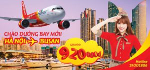 Vietjet Air: Thông báo mở đường bay mới Hà Nội – Busan