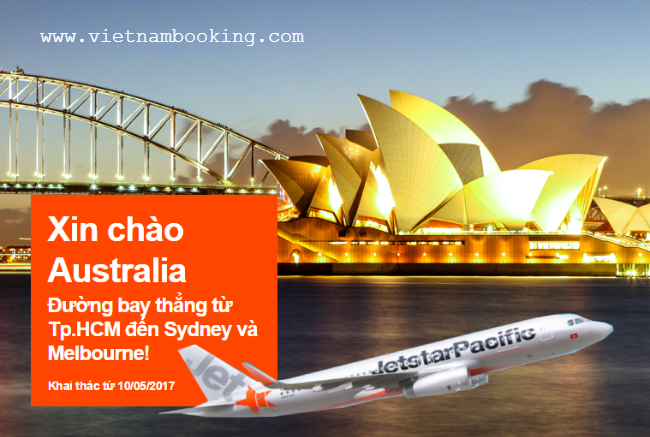 Jetstar Pacific: Mở mới đường bay thẳng Việt Nam - Úc ve may bay jetstar di uc gia re