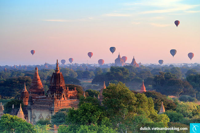 Vẻ đẹp Bagan từ khinh khí cầu ve dep co kinh bagan