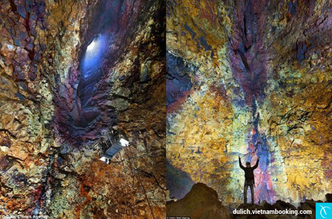 Hang nham thạch núi lửa Thrihnukagigur nhung ky quan duoi long dat