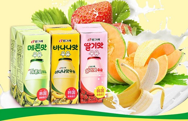 du lịch hàn quốc mua gì làm quà - sữa Binggrae 