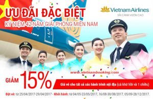 Vietnam Airlines giảm 15% giá vé các chuyến bay!