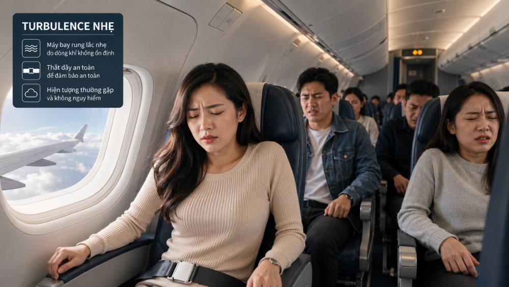 Đi m&aacute;y bay c&oacute; say kh&ocirc;ng khi cất c&aacute;nh v&agrave; gặp nhiễu loạn kh&ocirc;ng kh&iacute;