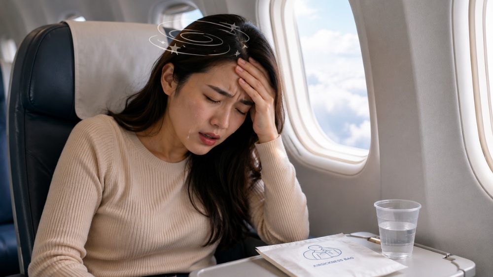 Say m&aacute;y bay n&ecirc;n l&agrave;m g&igrave; khi bị ch&oacute;ng mặt buồn n&ocirc;n tr&ecirc;n m&aacute;y bay