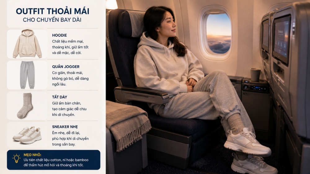 L&ecirc;n m&aacute;y bay mặc đồ g&igrave; cho thoải m&aacute;i