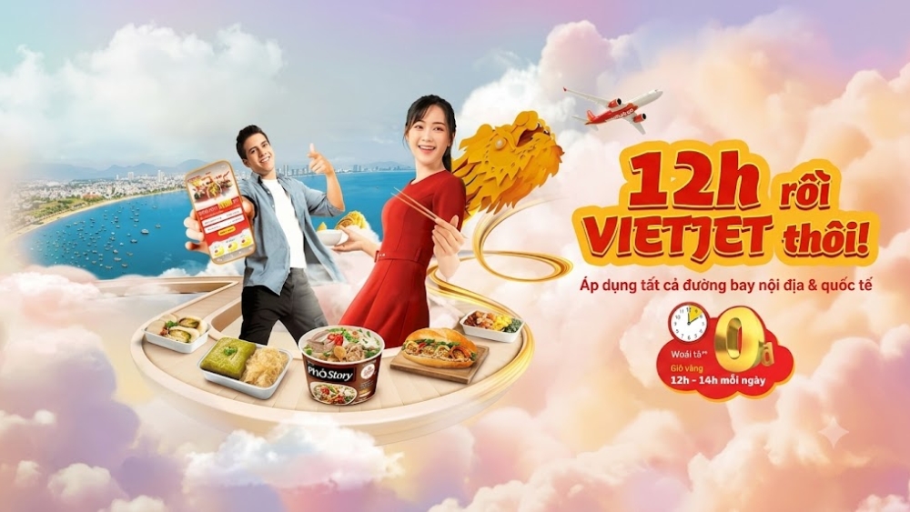 Bay c&ugrave;ng Vietjet - Trải nghiệm ẩm thực tr&ecirc;n m&acirc;y.