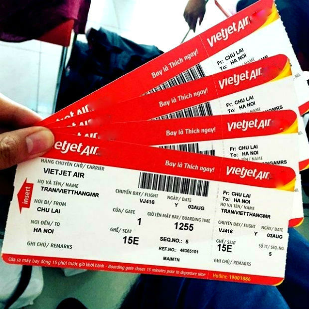 giấy tờ t&ugrave;y th&acirc;n đi m&aacute;y bay Vietjet Air