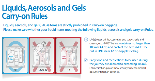 hanh ly han che mang len may bay korean air