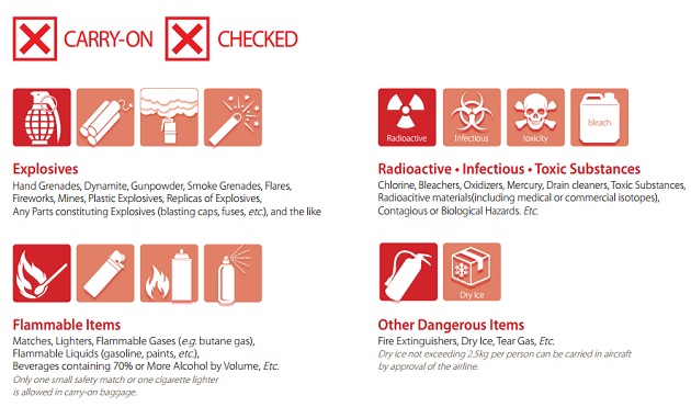 hanh ly khong duoc phep mang len may bay korean air