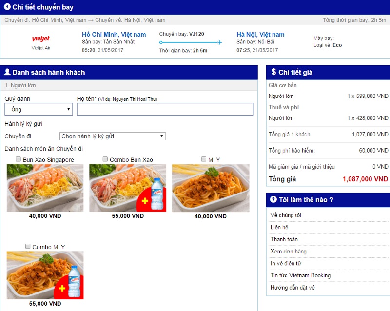 huong dan dat ve vietjet air