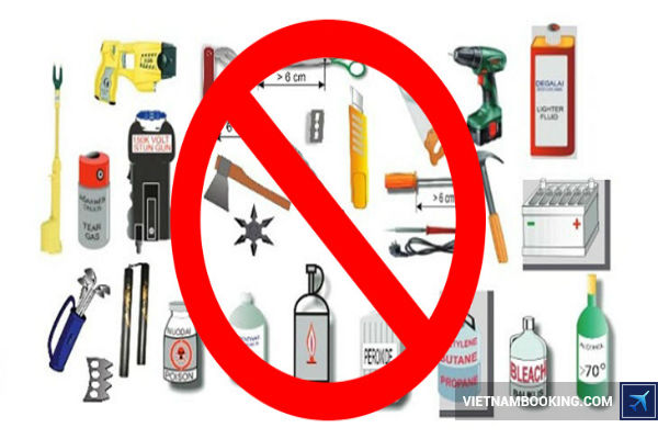 Các vật bị cấm khi mang lên máy bay