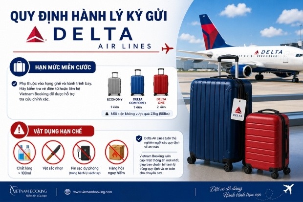 Quy định h&agrave;nh l&yacute; k&yacute; gửi Delta Air Lines