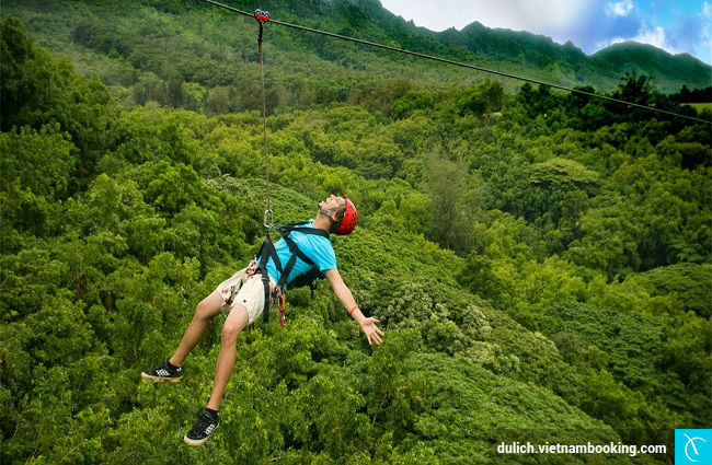 Chơi zipline mạo hiểm ở Madagui du lich bao loc