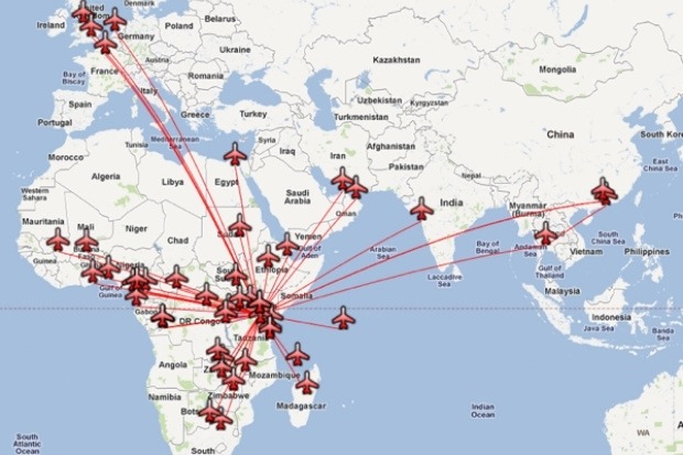 C&aacute;c chặng bay quốc tế của v&eacute; m&aacute;y bay Kenya Airways kết nối Ch&acirc;u Phi v&agrave; thế giới