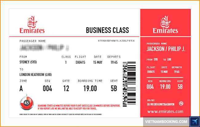 Quy trình đặt vé Emirates Airlines tại Việt Nam với đại lí Vietnam Booking doi-ve-cua-emirates-2-6-2017