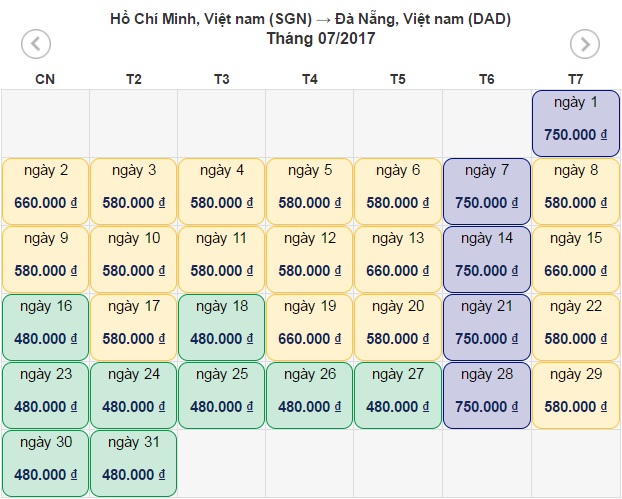 ve may sai gon da nang gia re