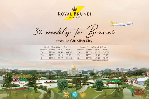 chặng bay Royal Brunei Airlines Hồ Ch&iacute; Minh