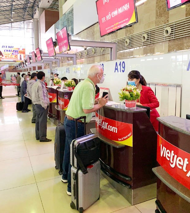 Vị trí quầy làm thủ tục check in các hãng hàng không nội địa tại sân bay Nội Bài