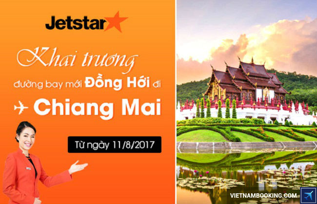 Jetstar khai thac duong bay moi dong hoi chiang mai