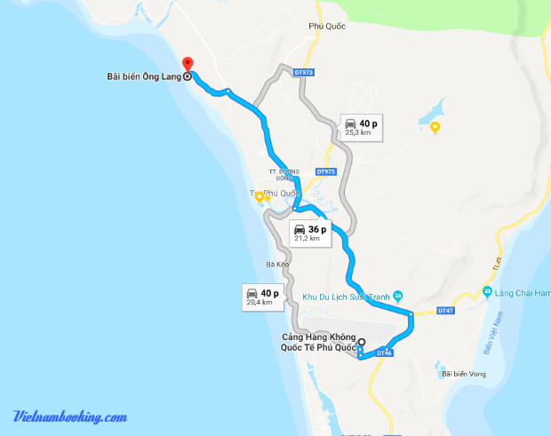 đường đến bãi ông lang biển Phú Quốc