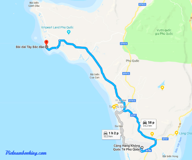 đường đến Bãi Dài biển Phú Quốc