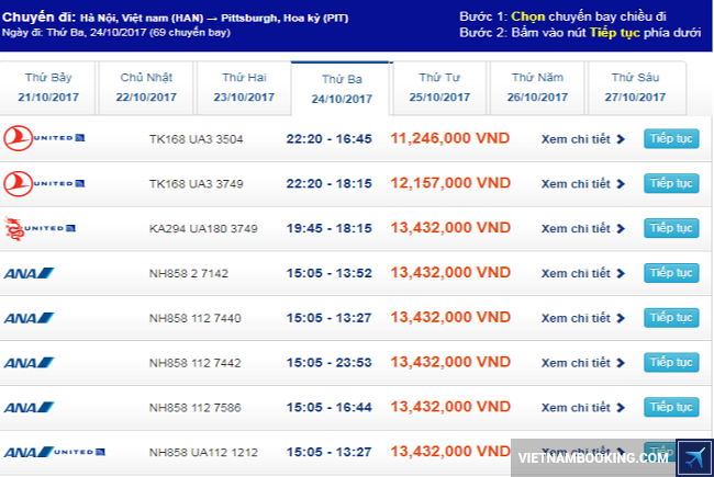 ve may bay di pittsburgh