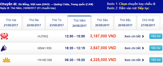 ve may bay tu da nang di quang chau