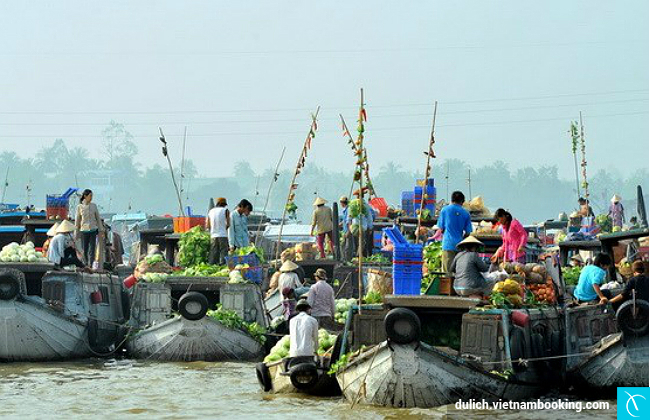 Tham quan chợ nổi Cái Răng kinh nghiem du lich can tho 2017