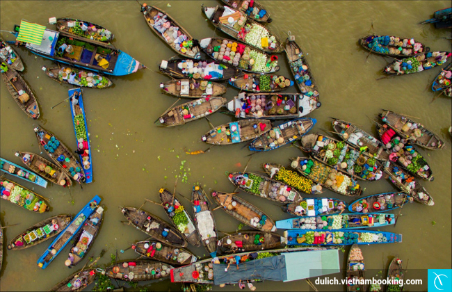 Chợ nổi Cái Răng du lich can tho nen di dau