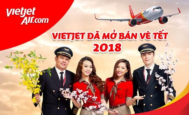 v&eacute; m&aacute;y bay tết 2018 vietjet air