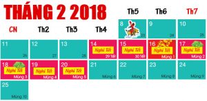 Lịch nghỉ Tết Dương lịch và Tết Nguyên đán Mậu Tuất 2018