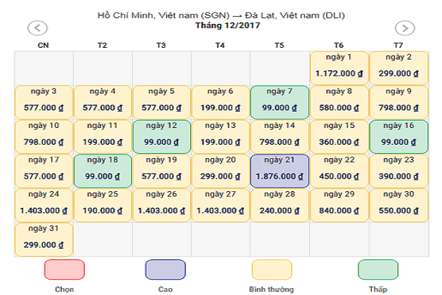 Vé máy bay giá rẻ đi Đà Lạt