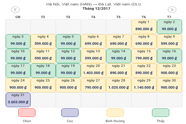 Vé máy bay đi Đà Lạt