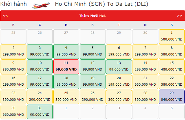 v&eacute; m&aacute;y bay từ s&agrave;i g&ograve;n đi đ&agrave; lạt