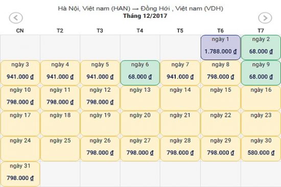 Gi&aacute; v&eacute; m&aacute;y bay về Đồng Hới 