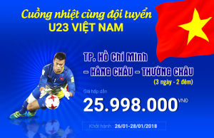 Tour xem trận chung kết U23 Việt Nam tại Thường Châu (3N2Đ)