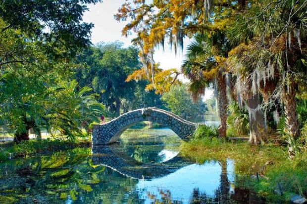 Cầu Langles cổ k&iacute;nh trong c&ocirc;ng vi&ecirc;n City Park, New Orleans