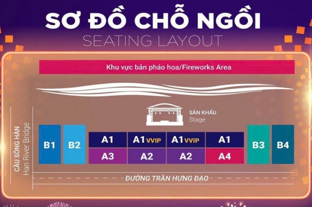 Lễ hội pháo hoa quốc tế Đà Nẵng - Sơ đồ chỗ ngồi