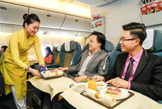 Khẩu phần ăn của quý khách trên Vietnam Airlines dịch vụ trên chuyến bay Vietnam Airlines