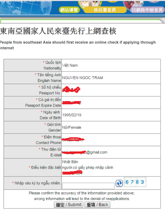 visa dien tu Dai Loan