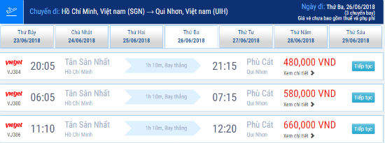 Hành trình Sài Gòn – Quy Nhơn từ 480,000vnd