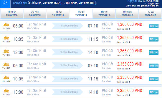 Hành trình Sài Gòn – Quy Nhơn đang được Vietnam Airlines khai thác