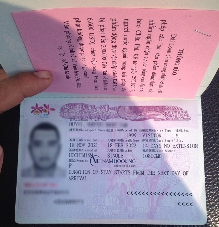 hồ sơ xin visa du lịch đ&agrave;i loan
